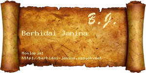 Berhidai Janina névjegykártya